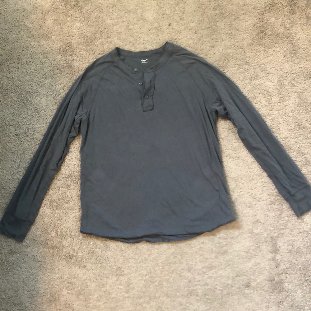 Blue Pull Over Long Sleeve Shirt